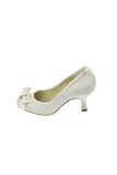 Ivory Lace Wedding Shoes,Prom Shoes,Cheap Close Toe High Heel Shoes S1