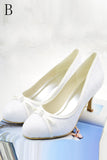 Elegant Close Toe Handmade Comfortable Lace Wedding Shoes S38
