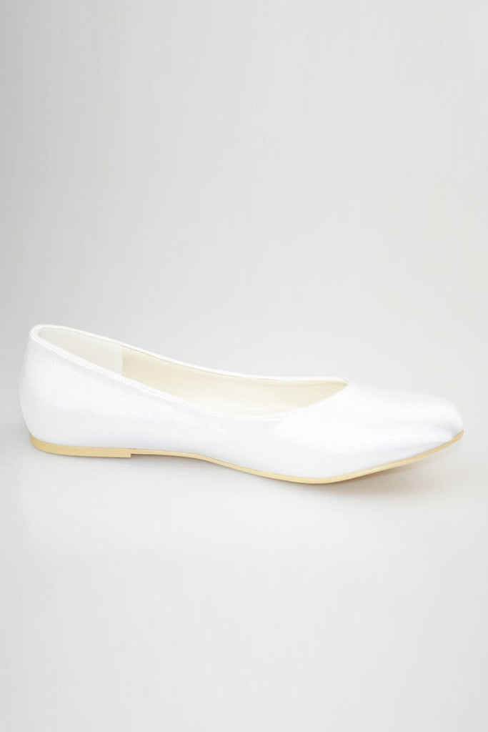 Simple Comfortable White Close Toe Shoes For Wedding S49