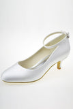 Elegant Low Heel Ankle Strap Simple Handmade Wedding Shoes S50