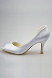 Simple White Peep Toe Beautiful Women Shoes For Wedding S60