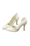 Ivory Beading High Heel Handmade Wedding Shoes S7