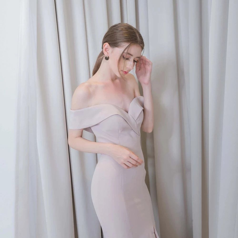 Sexy Long Mermaid Prom Dress Off the Shoulder Knitting Women Party Gown OKW72