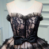 Black A Line Tulle Sweetheart Homecoming Dress, Short  Prom Dress OKN52
