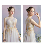 Elegant A-Line Tulle Short Homecoming Dresses With Gold Appliques OKC53