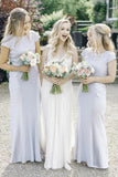 New Arrival Bridesmaid Dress,Sheath Bridesmaid Dresses,Cap Sleeves Bridesmaid Dress,Long Bridesmaid Dress
