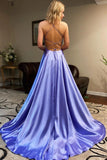 Spaghetti Straps Long Prom Dress  A-line Simple Formal Evening Dress OKT33