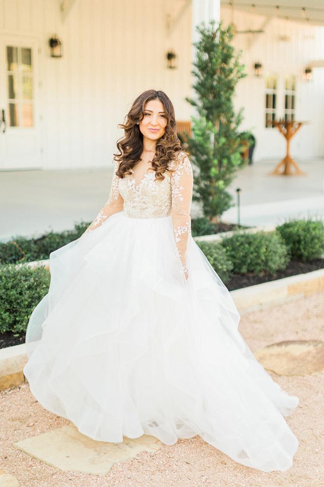 Stunning Plus Size Wedding Dress with Lace Applique and Long Sleeves OKU77