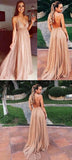 Sexy Sparkly Sequins Spaghetti Strap Prom Dress V Neck Formal Evening Dress OKH50