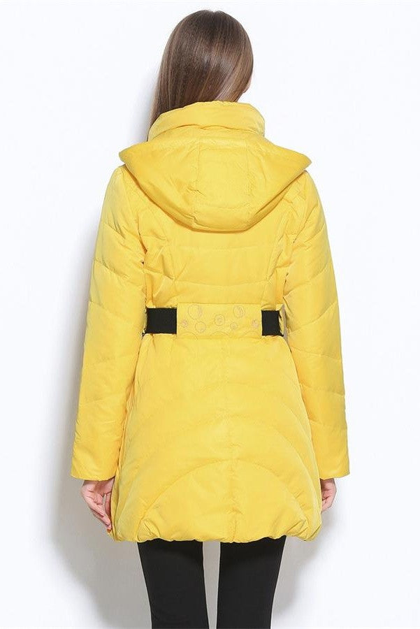 Newest Yellow Winter Women's Comfy Thickening Coat Long Down Jacket D10