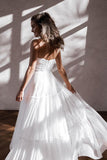 Cute A Line Strapless White Tulle Tutu Wedding Dress N113