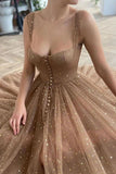 Glittering Stars Sequined Prom Dress A-line Ankle Length Evening Dress OKV57