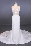 Mermaid Appliques Long Stunning Wedding Dresses, Long Bridal Dresses OKQ19