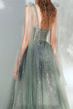 Sweetheart Princess Simple Tulle Sparkly Ankle Length Prom Dress Back To School Dress OKW79