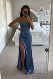 Simple Blue Memraid Seetheart Long Prom Dress Formal Evening Dress OK1635