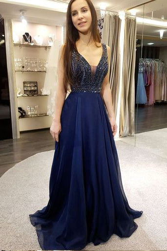 Sexy Prom Dresses,Low Cut Prom Gown,Chiffon Prom Dress,Beading Prom Dress,Prom Dresses For Teens,Graduation Party Dresses