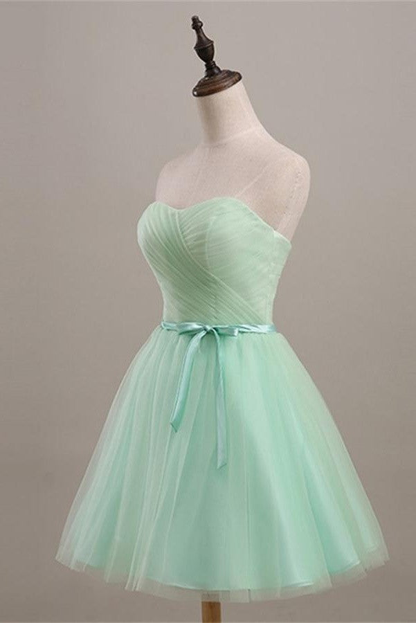 Simple Mint Strapless Lace Up Cute Elegant Homecoming Dress K482
