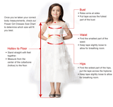 A-line Scoop 1/2 Sleeves Navy Sash Floor-Length Tulle Flower Girl Dress OK726