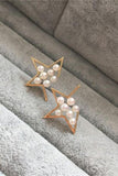Perfect Round Akoya Pearl Earrings with 18K Gold Star Posts P6