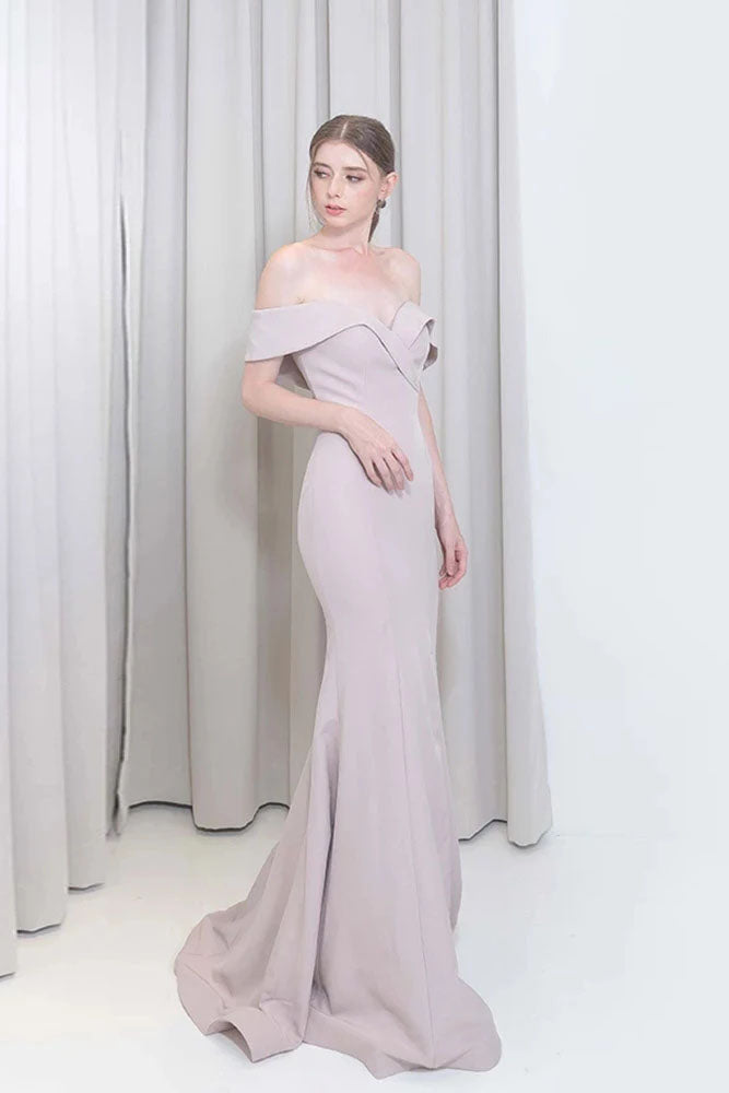 Sexy Long Mermaid Prom Dress Off the Shoulder Knitting Women Party Gown OKW72
