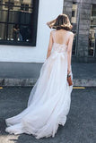 Straps Wedding Dresses,Tulle Wedding Dresses,A-line Wedding Dress,White Bridal Dress,Long Wedding Dresses
