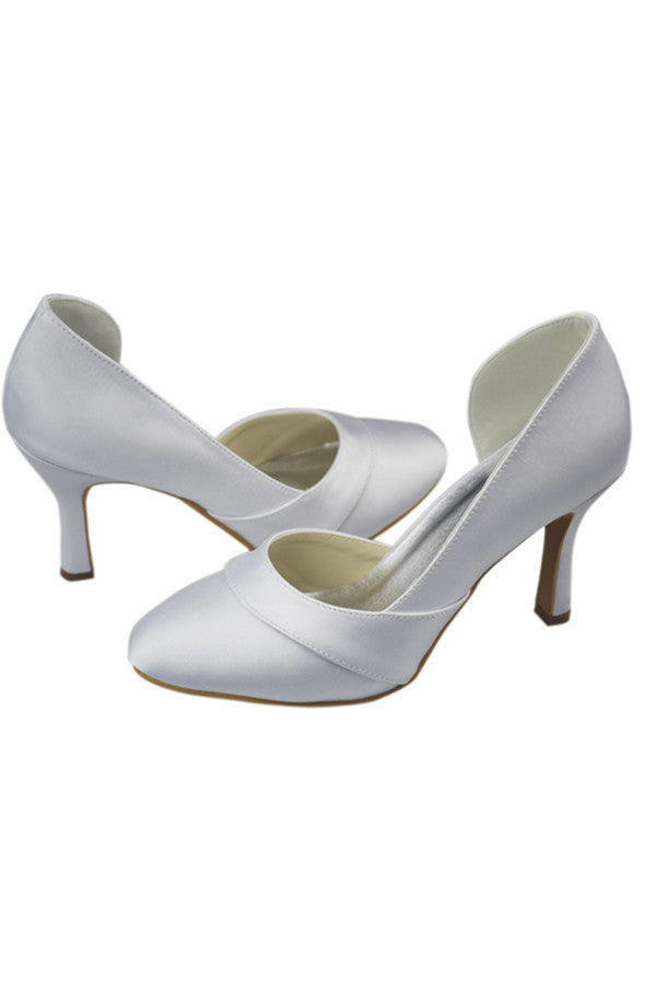 Real Made Simple Satin Close Toe Wedding Shoes S110