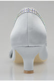 Silver Low Heel Beaded Handmade Simple High Quality Prom Shoes S122