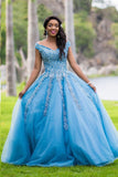 Puffy Ball Gown Prom Dress Long Off Shoulder Formal Dress OKW34