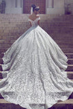 Off the Shoulder Short Sleeve Lace Ball Gowns Wedding Dress OK870