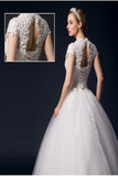 Back Up Lace High Neck Ball Gown Wedding Dresses W10