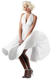 A Line Sexy White Halter Sleeveless Knee Length Homecoming Dresses OKP63