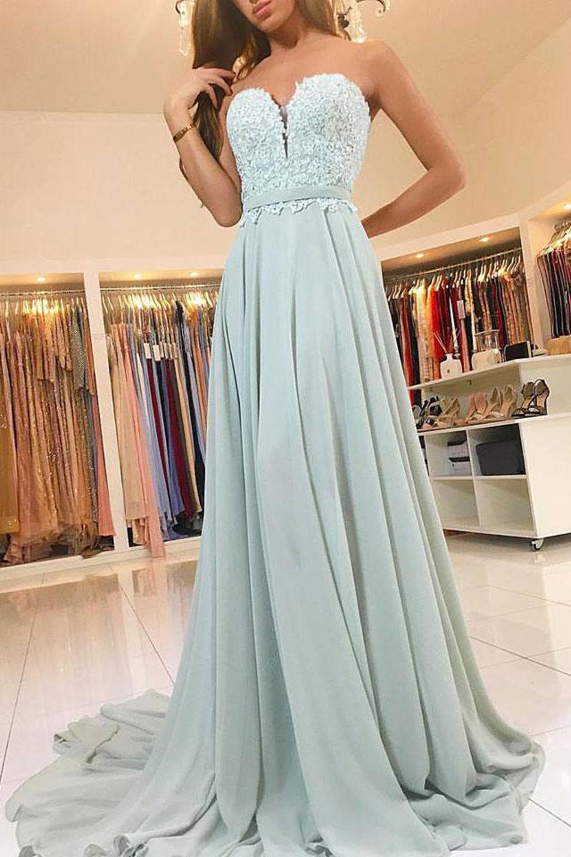 Sweetheart Prom Dress,Strapless Prom Dresses,Cheap Prom Dresses,Long Prom Dress,Chiffon Prom Dress,Prom Dresses with Lace