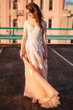 Lace Wedding Dresses,A Line Wedding Dress,Long Sleeves Wedding Dresses,Long Wedding Dresses,Simple Prom Dress