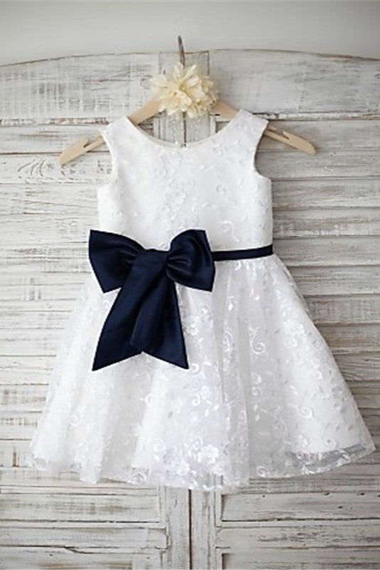 Lace Flower Girl Dress,White Flower Girl Dresses,A-line Flower Girl Dress 